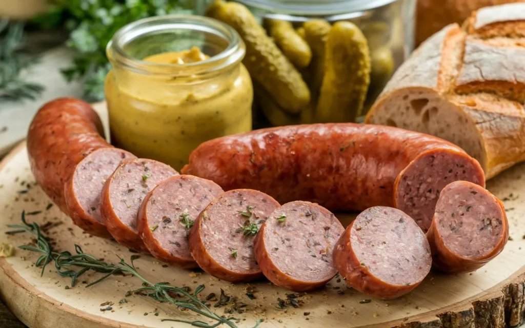 a-photo-of-sliced-polish-sausages-on-a-wooden-boar- recipes