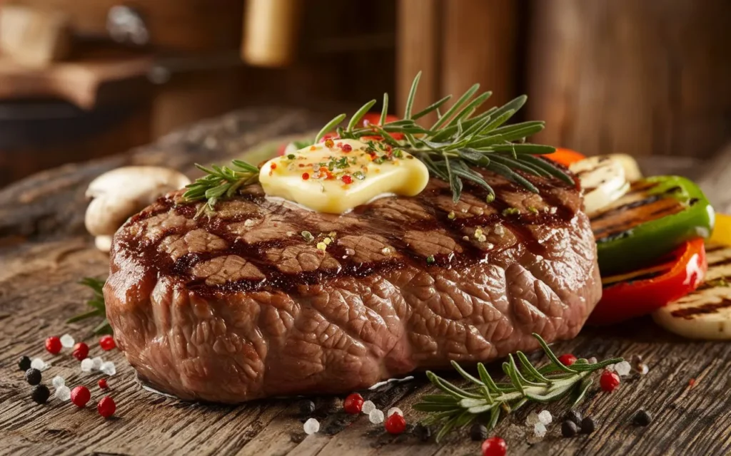 a-realistic-photo-of-a-juicy-grilled-steak-with-a cowboy butter recipe